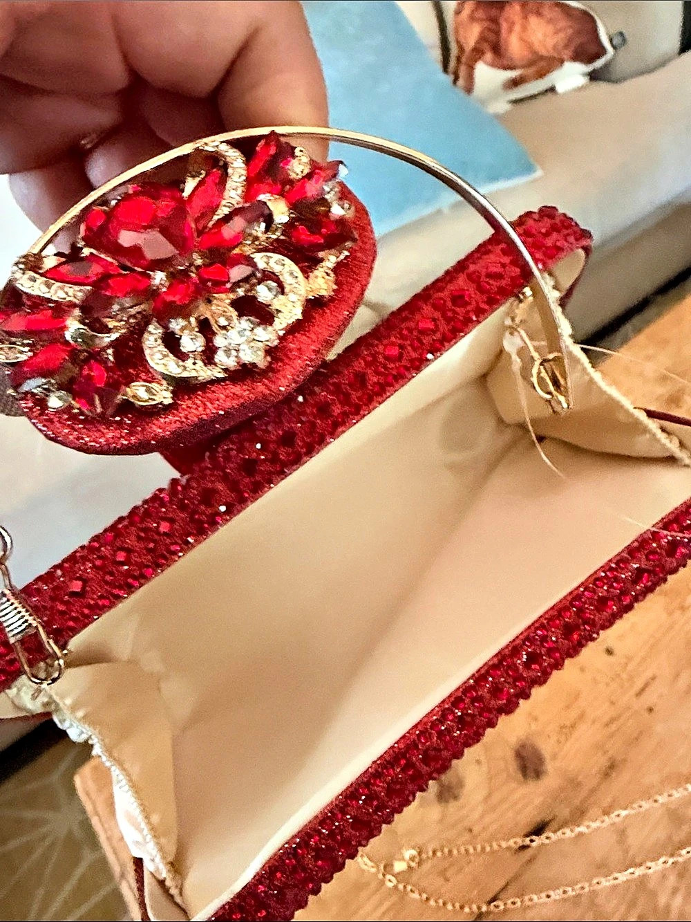 Red Embellished Clutch - Picture 3 of 7